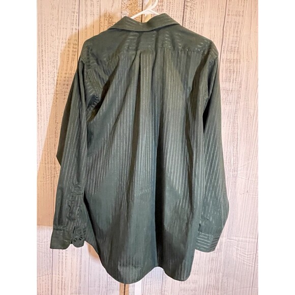 Van Heusen Men’s Dress Shirt Green 16 1/2 34/35 Christmas Satin Stripe - Picture 5 of 5